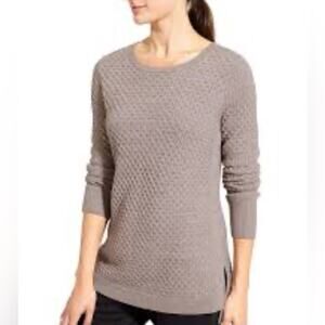 Athleta Honeycomb Tunic‎ Sweater Beige Merino Size XS
